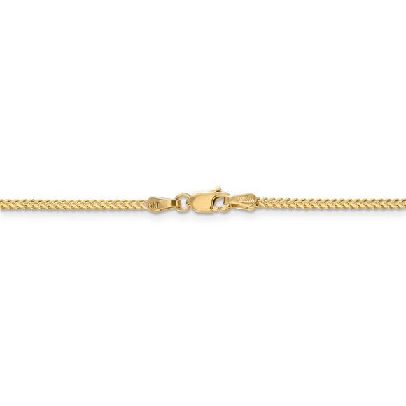 1.3mm, 14k Yellow Gold, Solid Franco Chain Necklace, 18 Inch - Picture 4 of 8